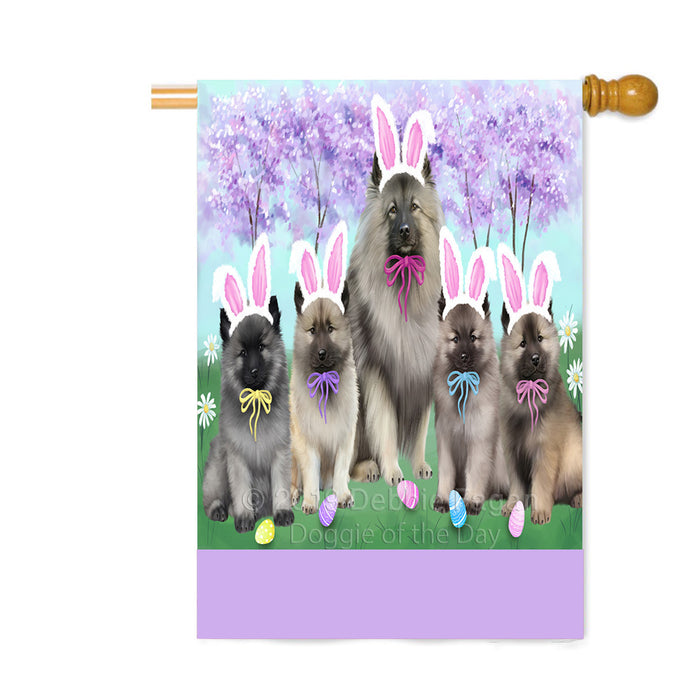 Personalized Easter Holiday Keeshond Dogs Custom House Flag FLG-DOTD-A58956