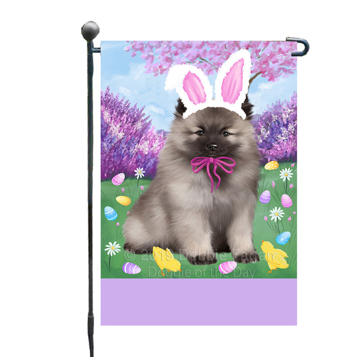 Personalized Easter Holiday Keeshond Dog Custom Garden Flags GFLG-DOTD-A58901