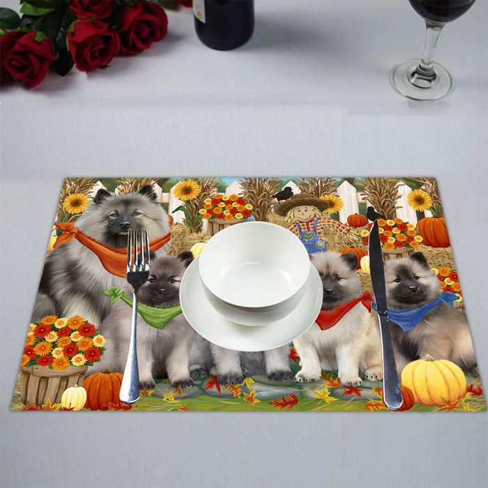 Fall Festive Harvest Time Gathering Keeshond Dogs Placemat