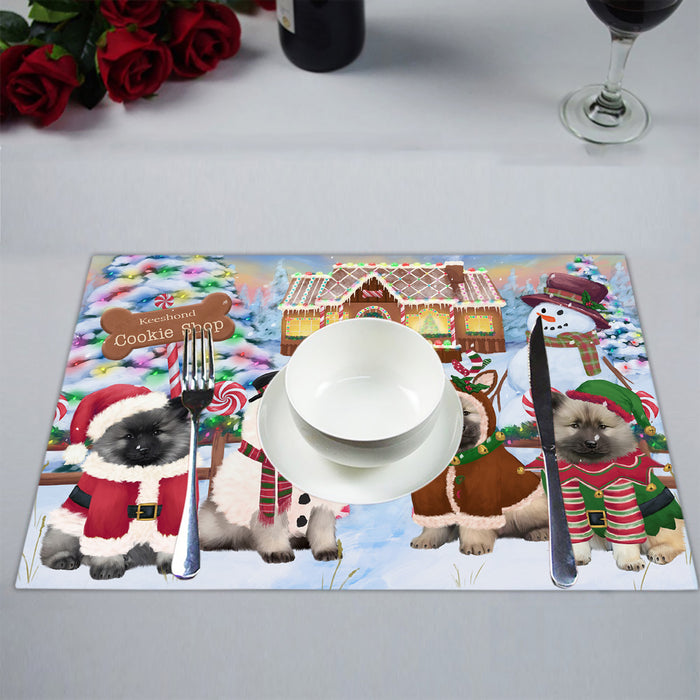 Holiday Gingerbread Cookie Keeshond Dogs Placemat