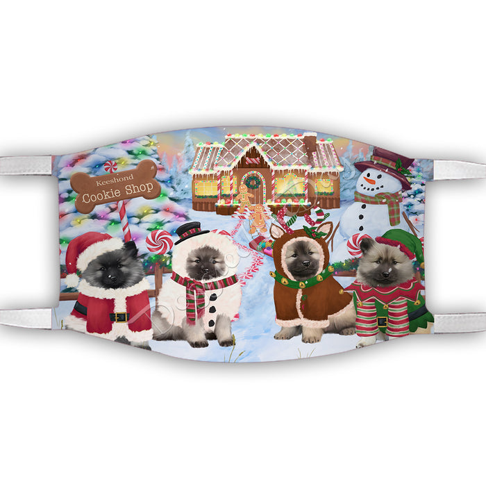 Holiday Gingerbread Cookie Keeshond Dogs Shop Face Mask FM48907