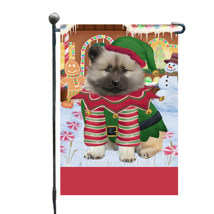 Personalized Gingerbread Candyfest Keeshond Dog Custom Garden Flag GFLG64078