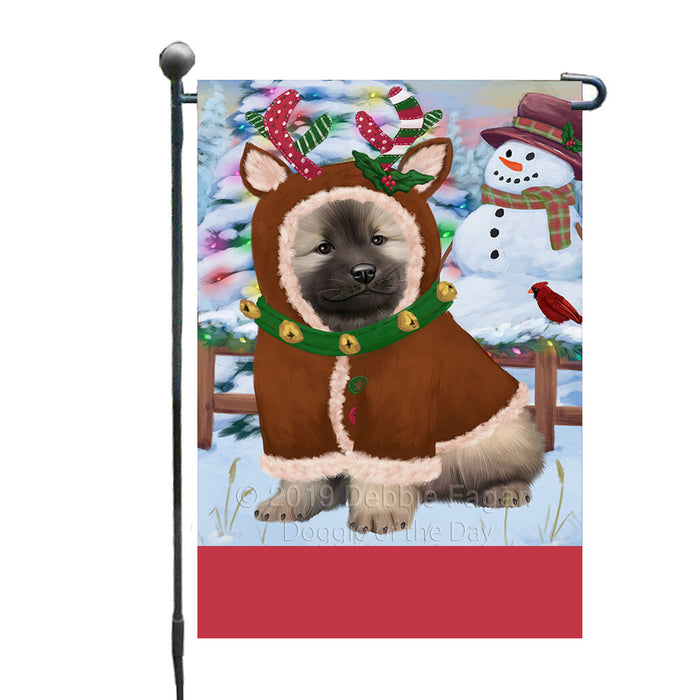 Personalized Gingerbread Candyfest Keeshond Dog Custom Garden Flag GFLG64079
