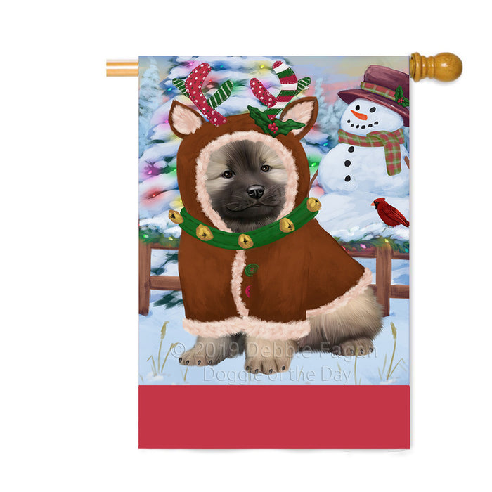 Personalized Gingerbread Candyfest Keeshond Dog Custom House Flag FLG63862