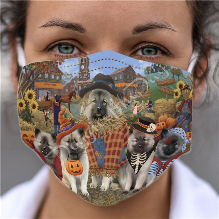 Halloween 'Round Town Keeshond Dogs Face Mask FM49966