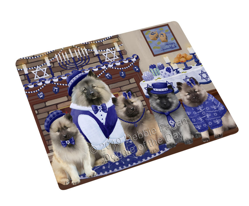 Happy Hanukkah Family and Happy Hanukkah Both Keeshond Dogs Magnet MAG77683 (Small 5.5" x 4.25")