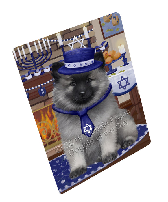 Happy Hanukkah Family and Happy Hanukkah Both Keeshond Dog Cutting Board C77515