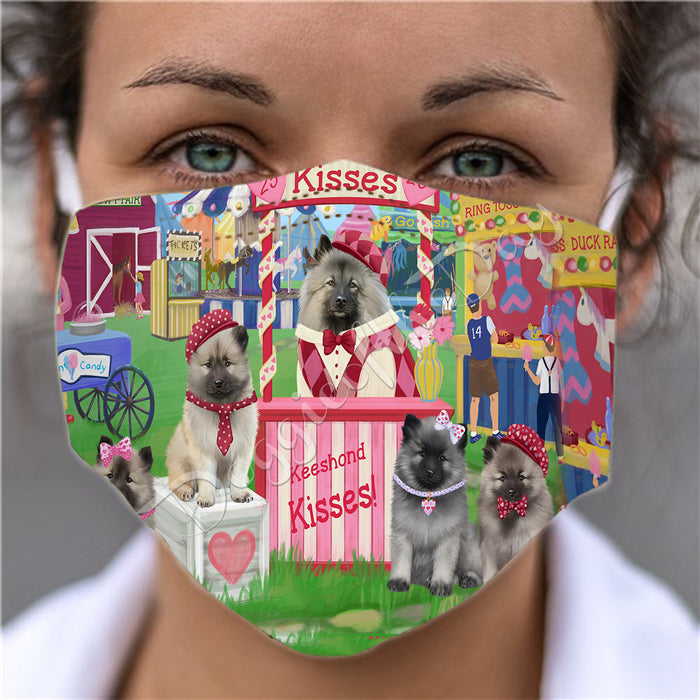 Carnival Kissing Booth Keeshond Dogs Face Mask FM48057