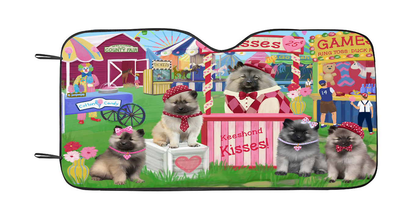 Carnival Kissing Booth Keeshond Dogs Car Sun Shade