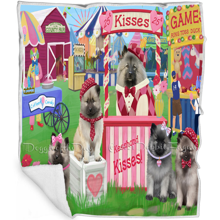 Carnival Kissing Booth Keeshonds Dog Blanket BLNKT122547