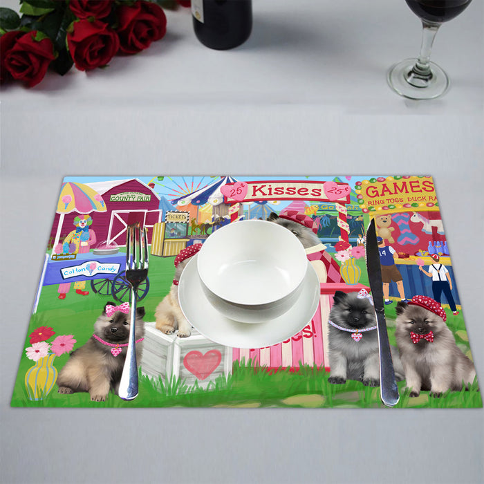 Carnival Kissing Booth Keeshond Dogs Placemat