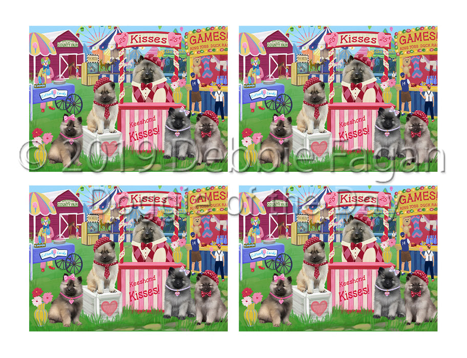 Carnival Kissing Booth Keeshond Dogs Placemat