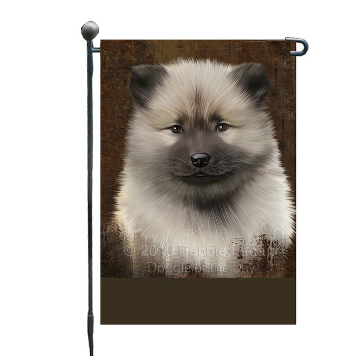 Personalized Rustic Keeshond Dog Custom Garden Flag GFLG63549