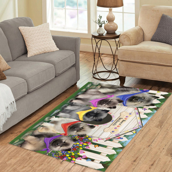 Spring Dog House Keeshond Dogs Area Rug