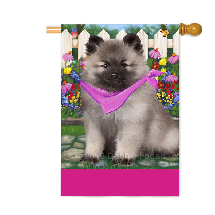 Personalized Spring Floral Keeshond Dog Custom House Flag FLG-DOTD-A62953