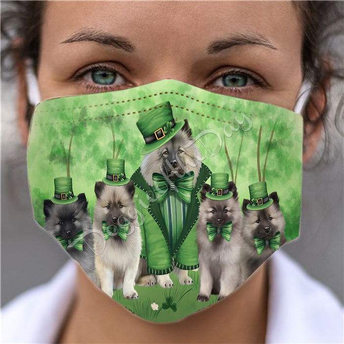 St. Patricks Day Irish Keeshond Dogs Face Mask FM50163