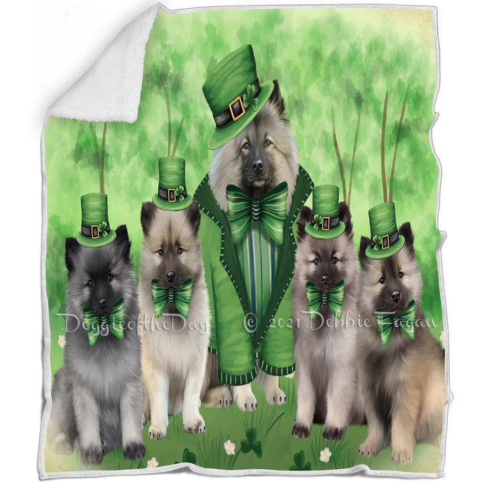 St. Patricks Day Irish Portrait Keeshond Dogs Blanket BLNKT132798