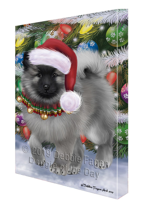 Trotting in the Snow Keeshond Dog Canvas Print Wall Art Décor CVS141605