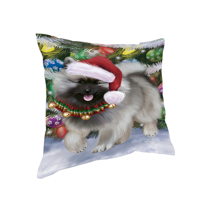 Trotting in the Snow Keeshond Dog Pillow with Top Quality High-Resolution Images - Ultra Soft Pet Pillows for Sleeping - Reversible & Comfort - Ideal Gift for Dog Lover - Cushion for Sofa Couch Bed - 100% Polyester, PILA91060
