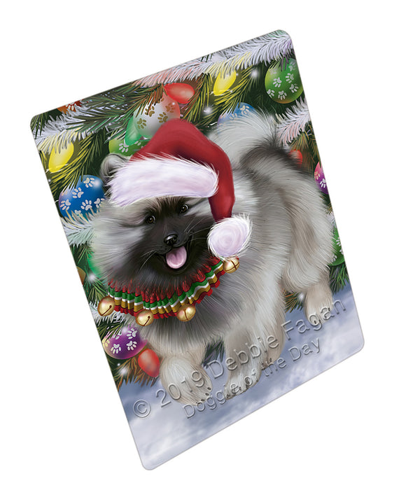 Trotting in the Snow Keeshond Dog Cutting Board - For Kitchen - Scratch & Stain Resistant - Designed To Stay In Place - Easy To Clean By Hand - Perfect for Chopping Meats, Vegetables, CA81434