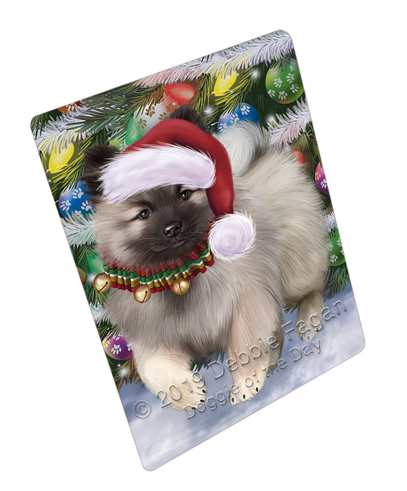 Trotting in the Snow Keeshond Dog Cutting Board - For Kitchen - Scratch & Stain Resistant - Designed To Stay In Place - Easy To Clean By Hand - Perfect for Chopping Meats, Vegetables, CA81436