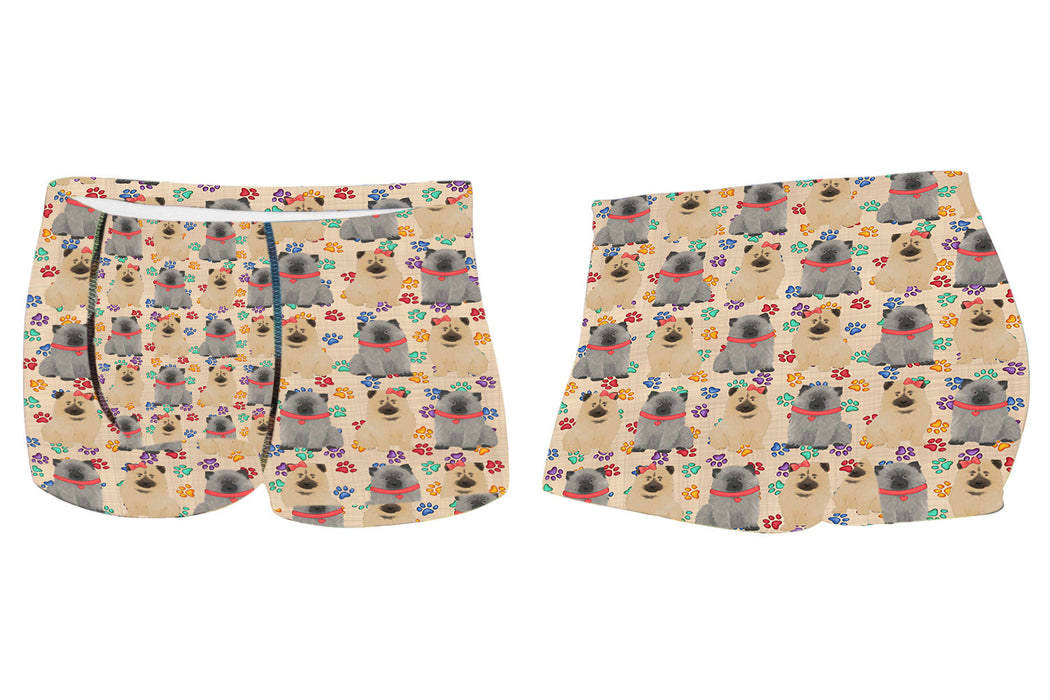 Rainbow Paw Print Keeshond Dogs RedMen's All Over Print Boxer Briefs