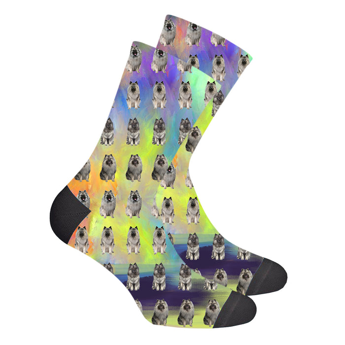 Paradise Wave Keeshond Dogs Men's Socks