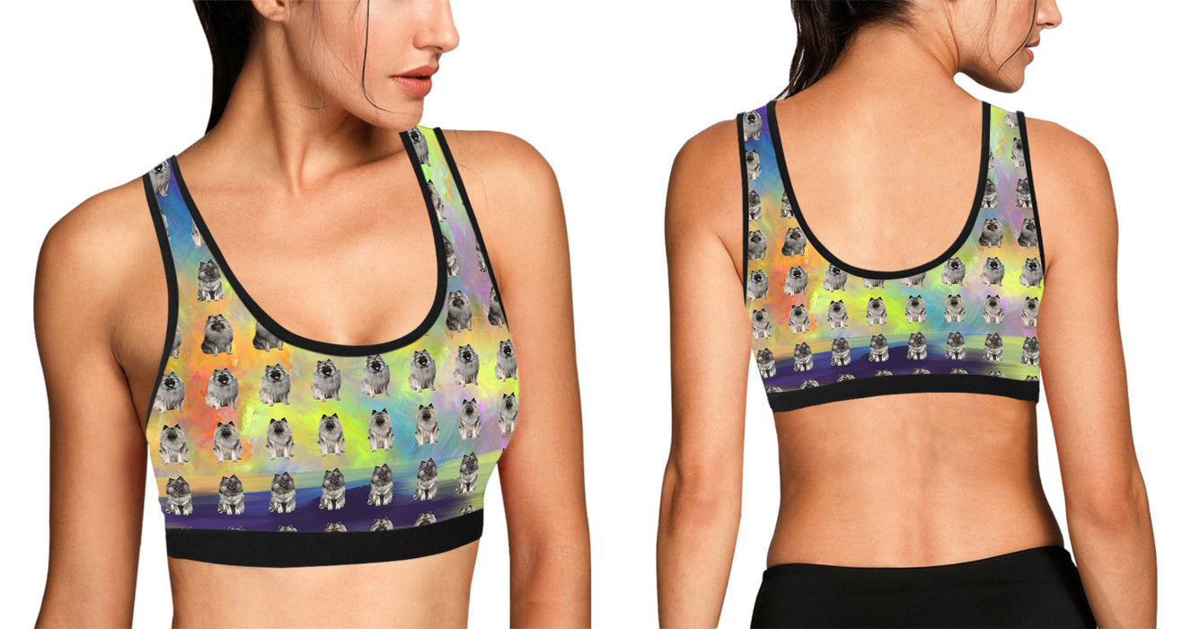 Paradise Wave Keeshond Dogs All Over Print Women's Sports Bra