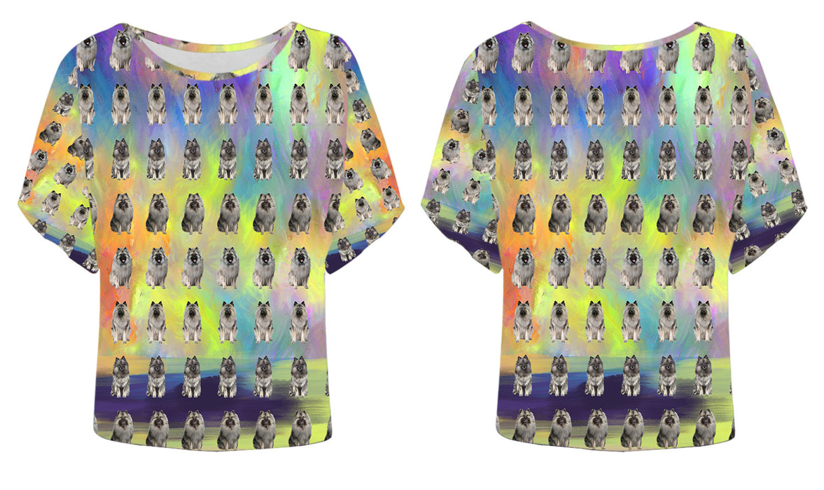 Paradise Wave Keeshond Dogs Batwing Sleeve Women's T-Shirt