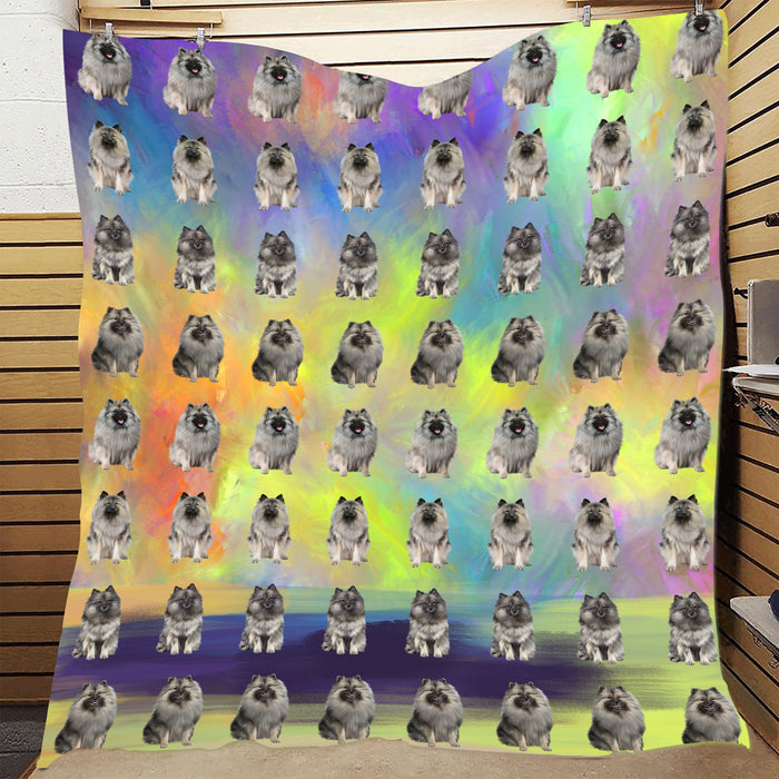 Paradise Wave Keeshond Dogs Quilt