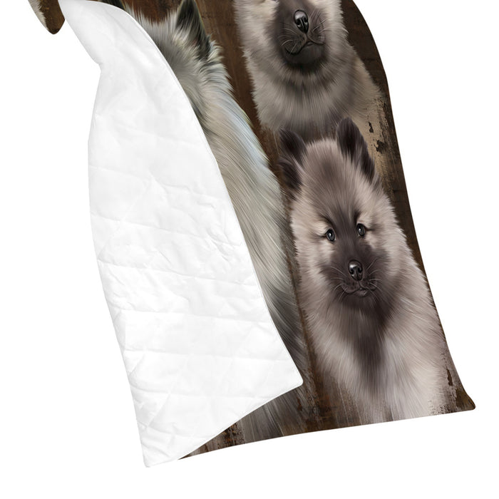 Rustic Keeshond Dogs Quilt