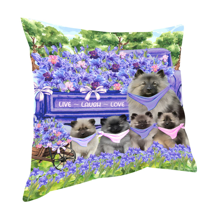 Keeshond Pillow: Explore a Variety of Designs, Custom, Personalized, Pet Cushion for Sofa Couch Bed, Halloween Gift for Dog Lovers