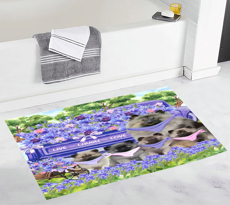 Keeshond Custom Bath Mat, Explore a Variety of Personalized Designs, Anti-Slip Bathroom Pet Rug Mats, Dog Lover's Gifts