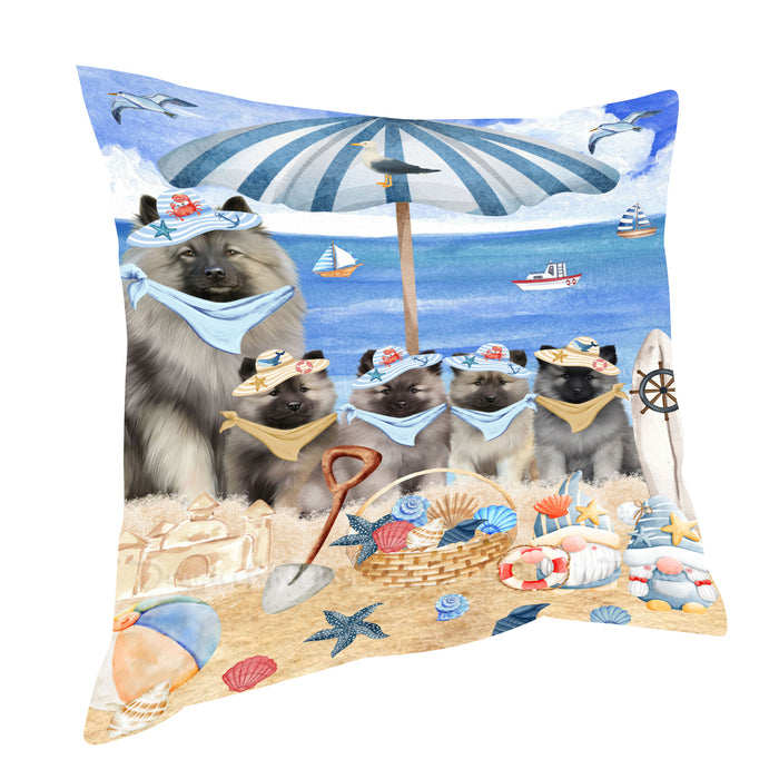 Keeshond Throw Pillow: Explore a Variety of Designs, Custom, Cushion Pillows for Sofa Couch Bed, Personalized, Dog Lover's Gifts