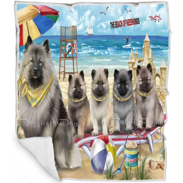Pet Friendly Beach Keeshond Dog Blanket BLNKT80976