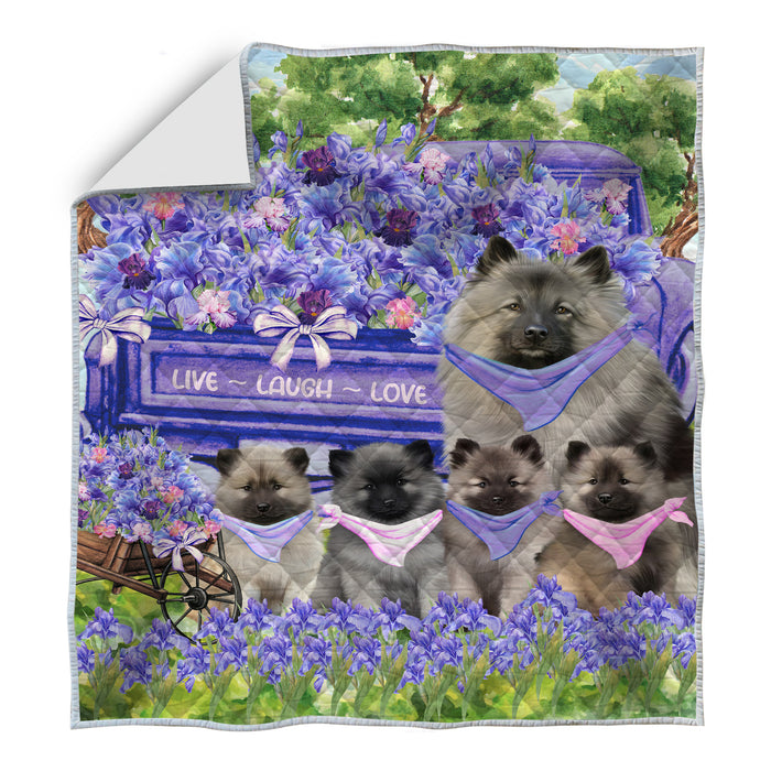 Keeshond Quilt, Explore a Variety of Bedding Designs, Bedspread Quilted Coverlet, Custom, Personalized, Pet Gift for Dog Lovers