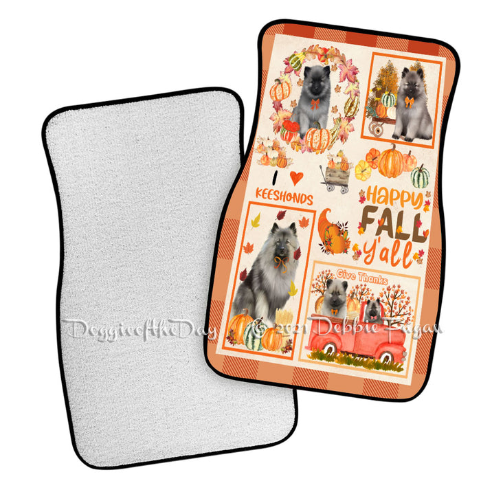 Happy Fall Y'all Pumpkin Keeshond Dogs Polyester Anti-Slip Vehicle Carpet Car Floor Mats CFM49231