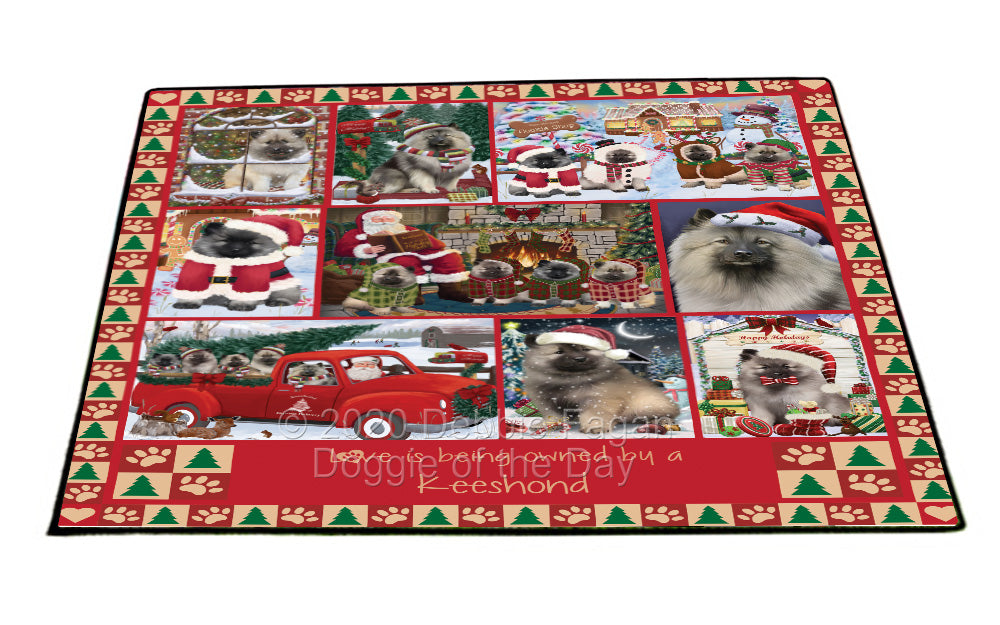 Love is Being Owned Christmas Keeshond Dogs Floormat FLMS54880