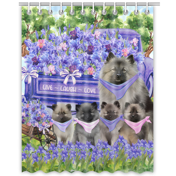 Keeshond Shower Curtain: Explore a Variety of Designs, Halloween Bathtub Curtains for Bathroom with Hooks, Personalized, Custom, Gift for Pet and Dog Lovers