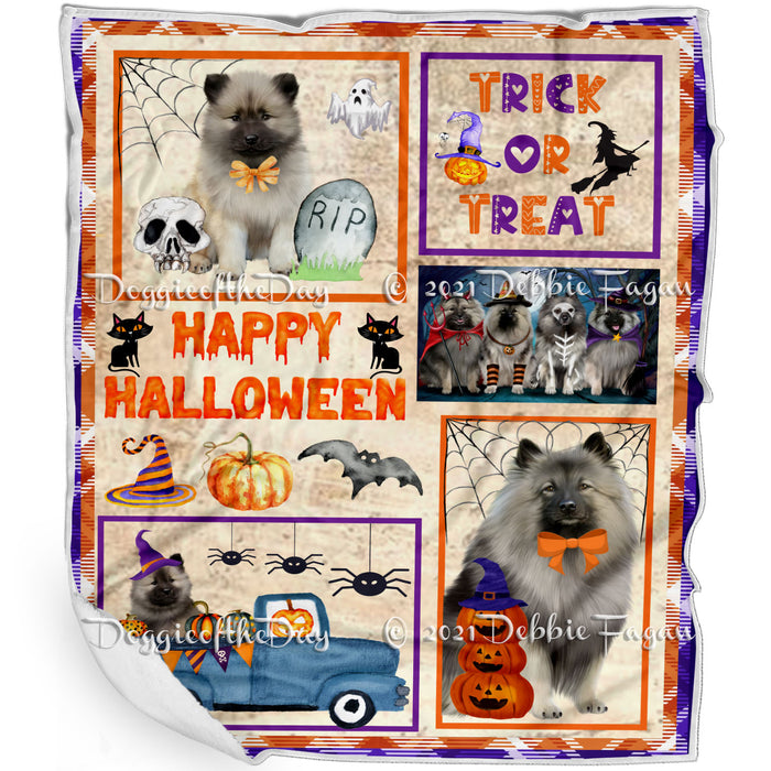 Happy Halloween Trick or Treat Keeshond Dogs Blanket BLNKT143759