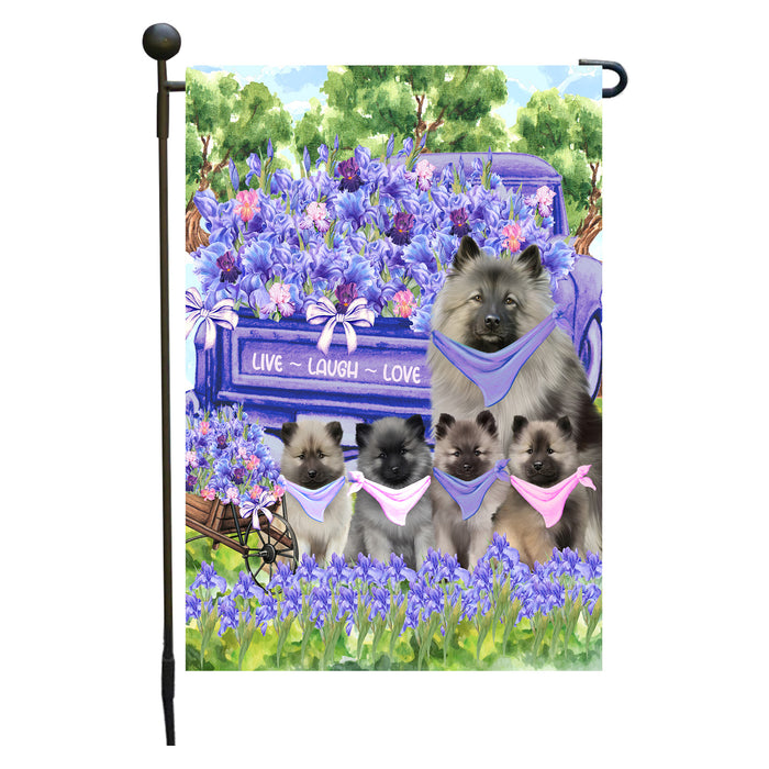 Keeshond Dogs Garden Flag for Dog and Pet Lovers, Explore a Variety of Designs, Custom, Personalized, Weather Resistant, Double-Sided, Outdoor Garden Yard Decoration