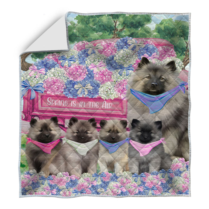 Keeshond Bedspread Quilt, Bedding Coverlet Quilted, Explore a Variety of Designs, Personalized, Custom, Dog Gift for Pet Lovers