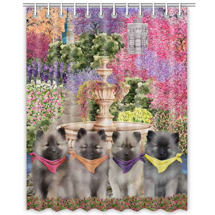Keeshond Shower Curtain: Explore a Variety of Designs, Halloween Bathtub Curtains for Bathroom with Hooks, Personalized, Custom, Gift for Pet and Dog Lovers