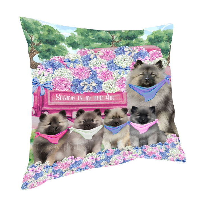 Keeshond Pillow, Cushion Throw Pillows for Sofa Couch Bed, Explore a Variety of Designs, Custom, Personalized, Dog and Pet Lovers Gift