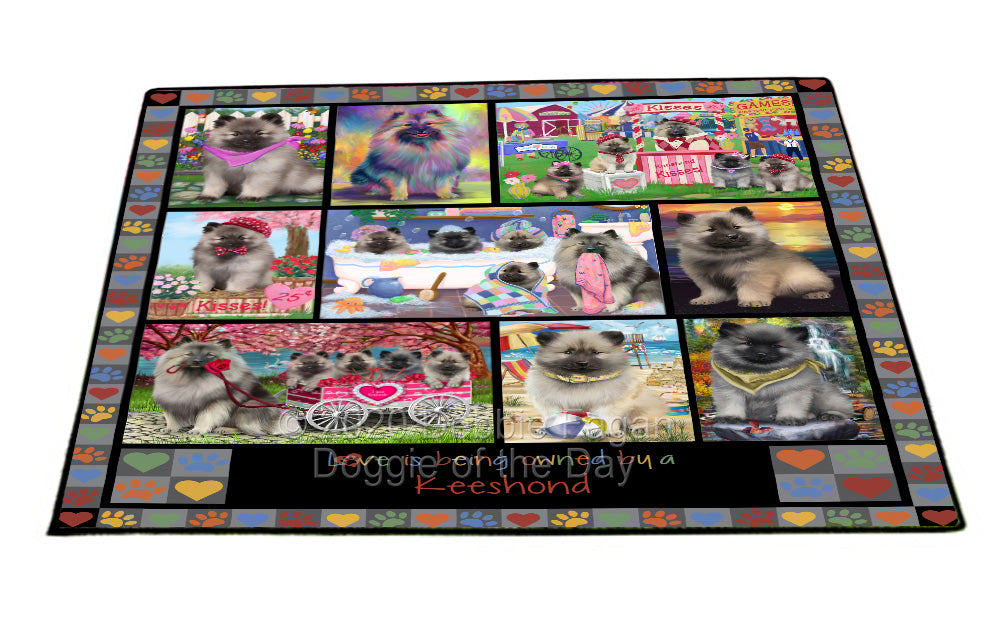 Love is Being Owned Keeshond Dog Grey Floormat FLMS55348