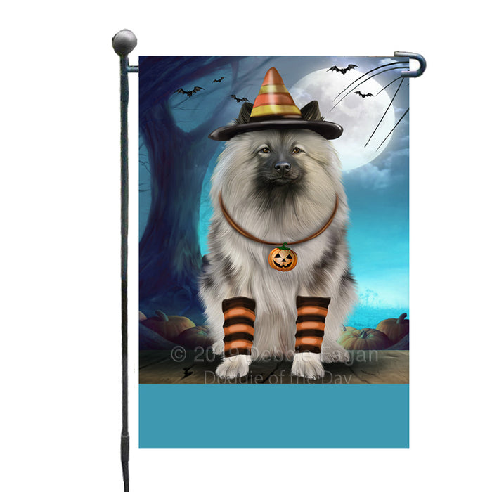 Personalized Happy Halloween Trick or Treat Keeshond Dog Candy Corn Custom Garden Flag GFLG64420