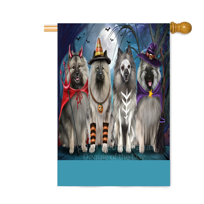 Personalized Happy Halloween Trick or Treat Keeshond Dogs Custom House Flag FLG64052
