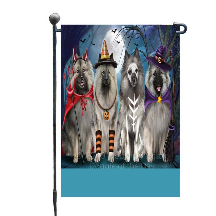 Personalized Happy Halloween Trick or Treat Keeshond Dogs Custom Garden Flag GFLG64361