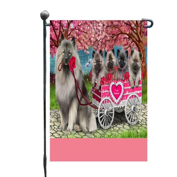 Personalized I Love Keeshond Dogs in a Cart Custom Garden Flags GFLG-DOTD-A62163