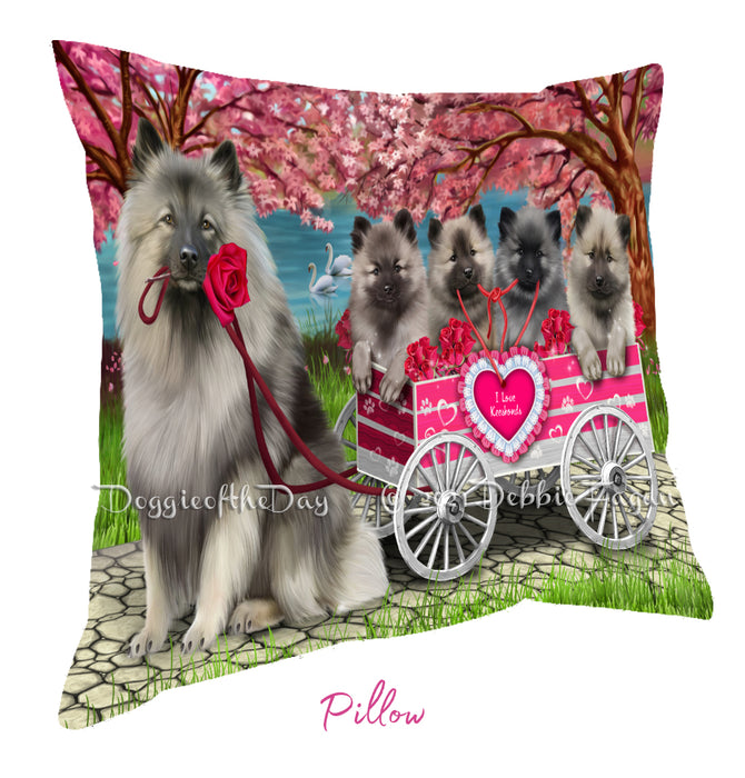 Mother's Day Gift Basket Keeshond Dogs Blanket, Pillow, Coasters, Magnet, Coffee Mug and Ornament